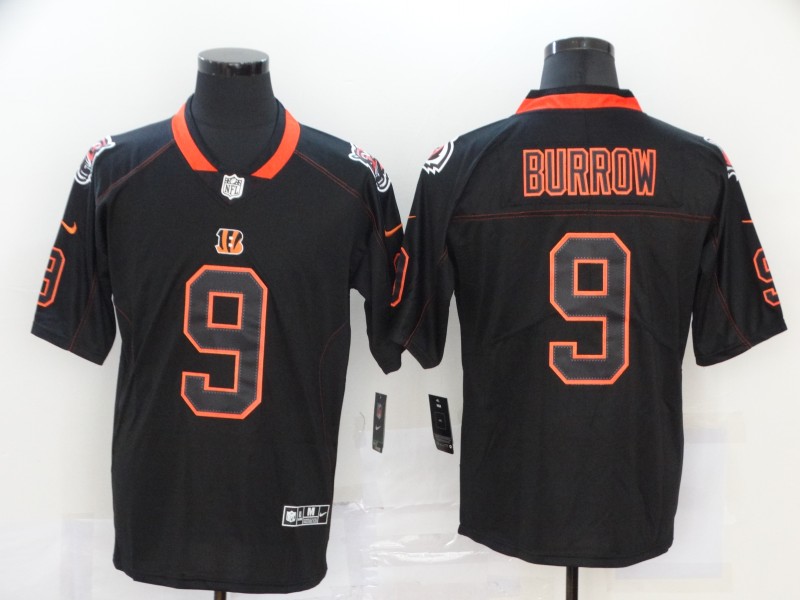 Men's Cincinnati Bengals Joe Burrow #9 Black Team Jersey